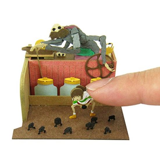 Sankei Studio Ghibli Mini Chihiros Reise Kamaji und Chihiro Papierbastelbogen Maßstabslos MP07-12