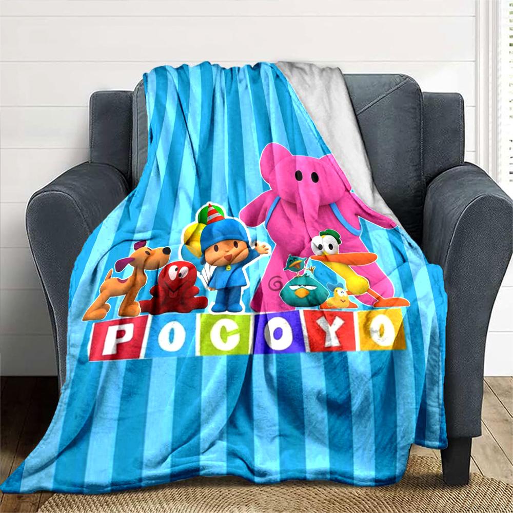 Coperta in Flanella con Stampa Cartone Animato Pocoyo Alta Qualità Calda Confortevole Coperta per Tutte le Stagioni Perfetta per Regali Decorazioni per la Casa