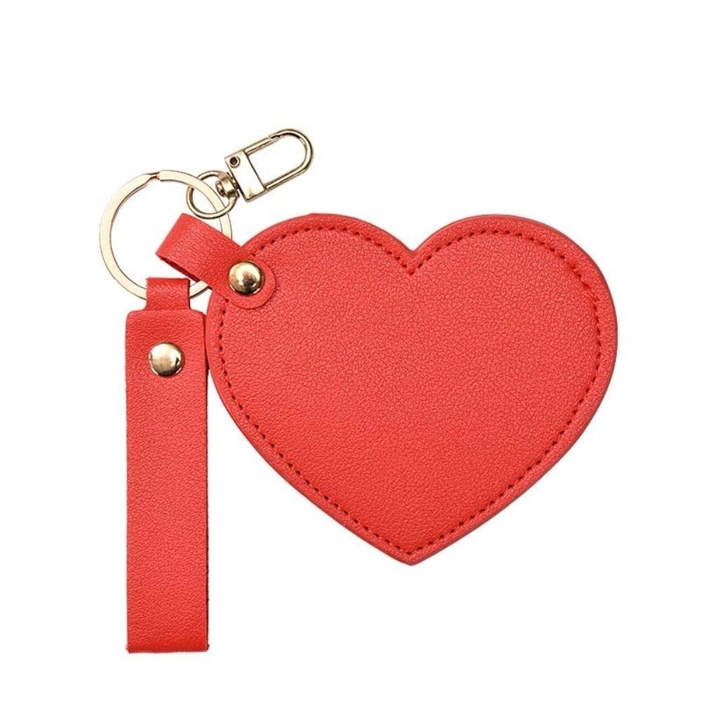 Rotate Small Mirror Love Heart Makeup Mirror Korean Style Colorful Love Keychain  Women