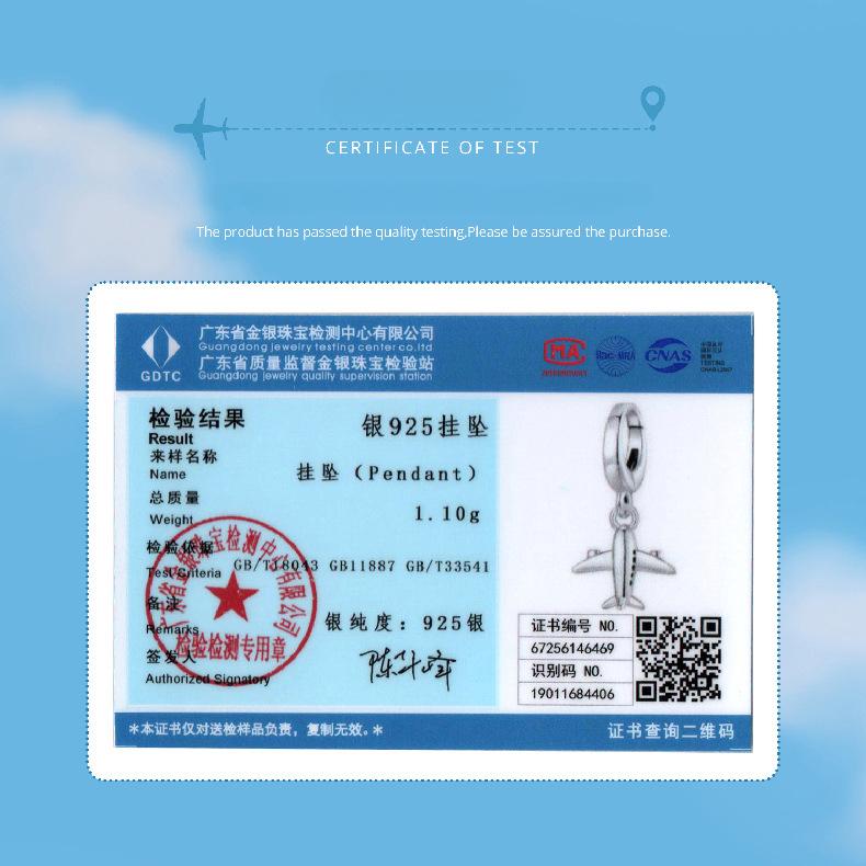 Opening And Closing Aircraft Pendant S925 Silver Beads, Cross-Border Diy Bracelet Bead Accessories