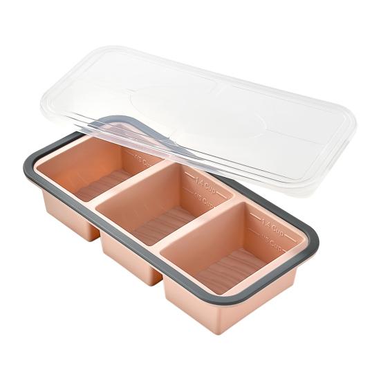 Silicone Snack Containers with Sealed Lid 2/3/4 Compartments Condiment Box High/Low Temp Resistant Divided Food Container for School Travel