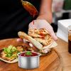 50ml Sauce Container Leakproof Reusable Pack Sauces Stainless Steel Dipping Sauce Cup with Silicone Lid for Lunch Box