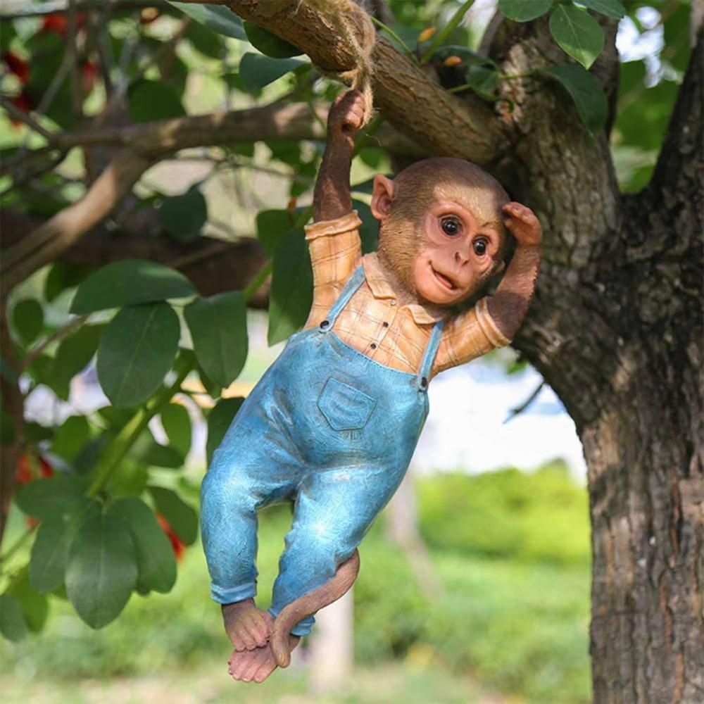 Monkey Chimp Monkey Statue Garden Decoration Hanging Ornaments Monkey Hanger Sculpture Home