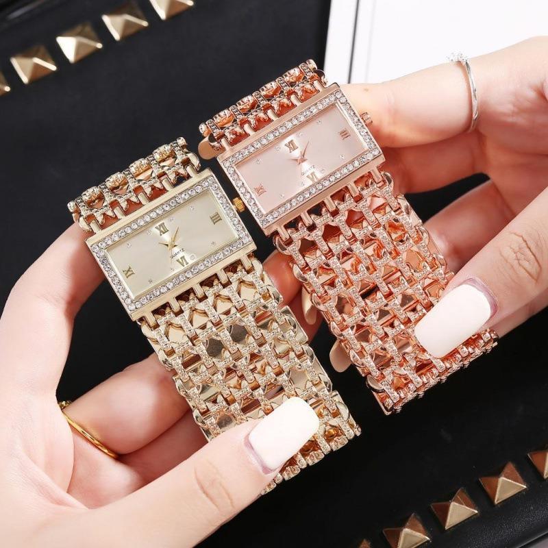 Fashion Brand Luxury Watch Women Square Stainless Steel Bracelet Watches Temperament Ladies Quartz Wristwatches Reloj Mujer