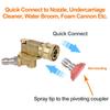 Pressure Washer Pivoting Coupler, 1/4” Quick Plug Gutter Cleaner Attachment, 240 Degree with 7 Angles for Power Washer, 310Bar