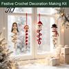 Christmas Stocking Fillers for Crafters Spiral Crochet Kit, DIY Snowman Santa Craft Festive Decoration Making Kit Handmade Hanging Ornament