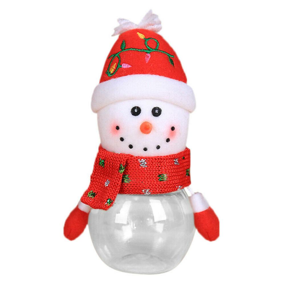 1/5 Pcs Christmas Candy Jar Storage Bottle Santa Snowman Shaped Bag Sweet Box Kids Gift