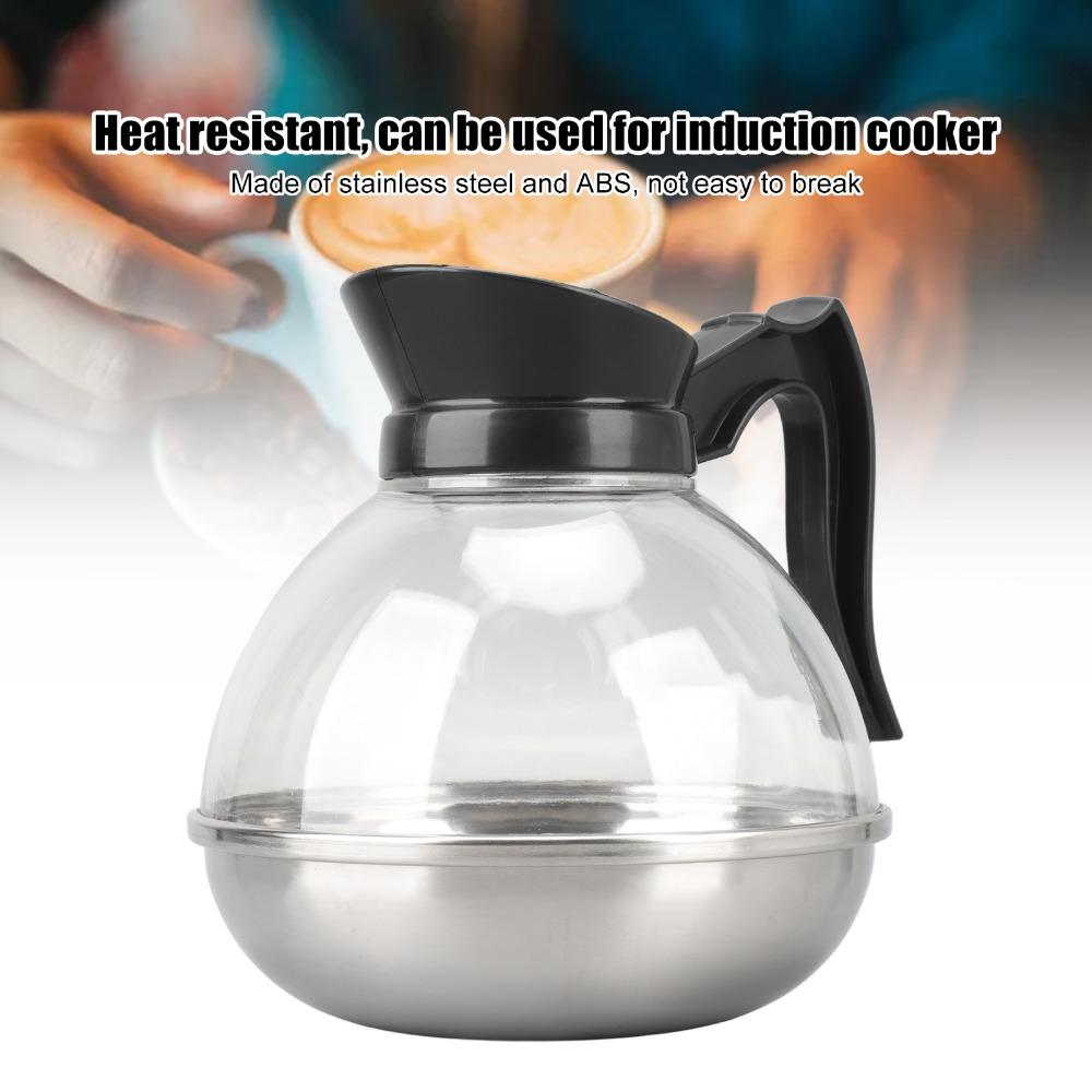 Bollitore da tè con manico nero Resistente al calore Acciaio inossidabile Caffettiera Bollitore da caffè Preparazione del caffè