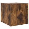 Wall Mounted TV Cabinet with LED Lights Smoked Oak Finish 30.5 X 35 X 30 Cm