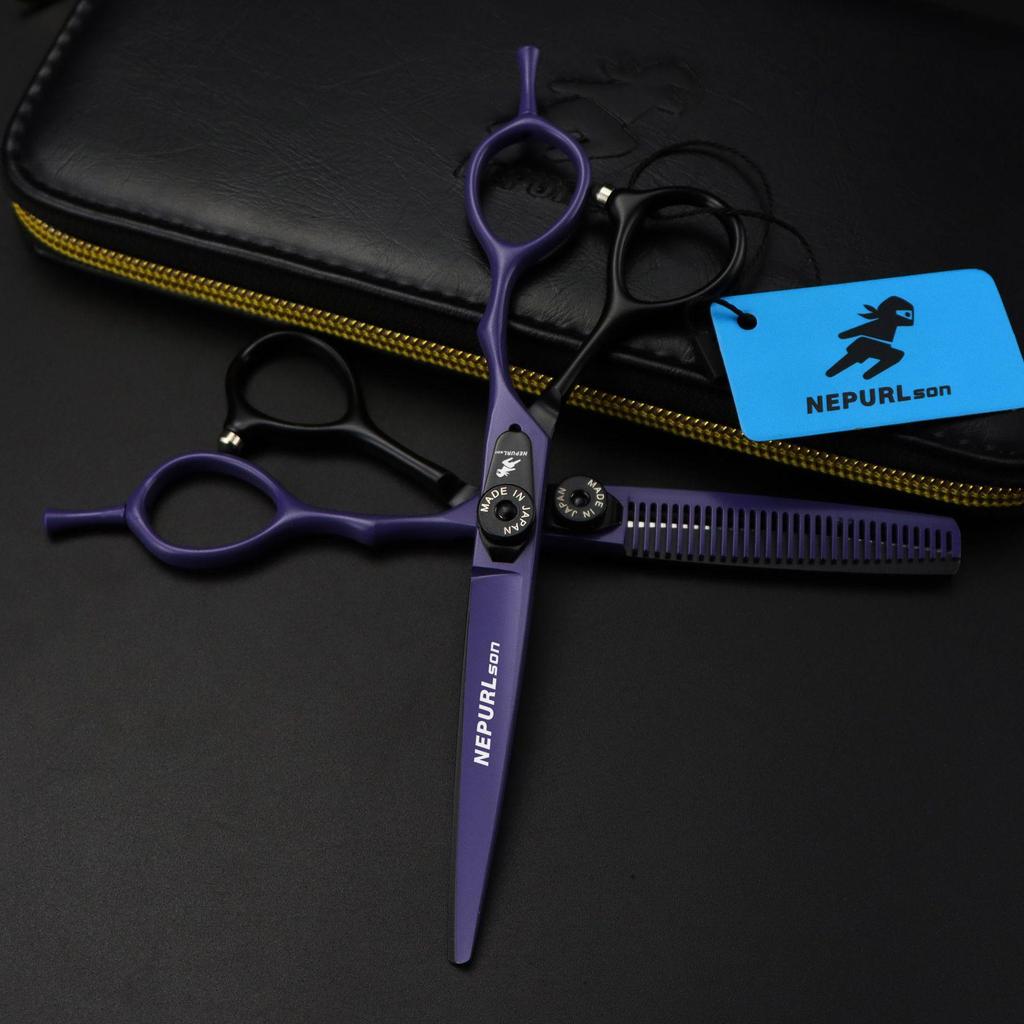 6.0" Napson Black & Purple Hairdressing Scissors FGF05