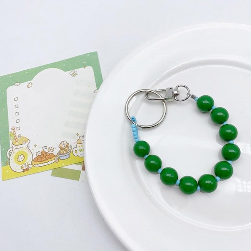 Colorful Beaded Keychain Unique Phone Charm Chain Eye Catching Keyring Decoration Bag Pendant for Various Occasion