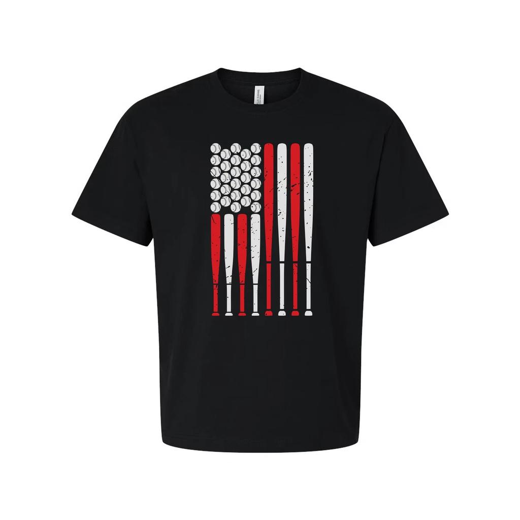 Unisex American Flag Vertical Stripe Graphic T Shirt