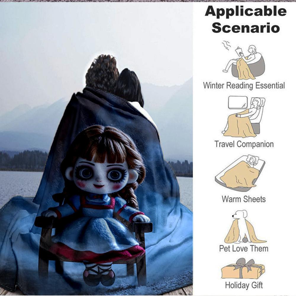 1pc AnnaBelle Blanket Lightweight Flannel Blanket Throw Blanket For Sofa, Bed, Travel, Camping, Livingroom, Office, Couch