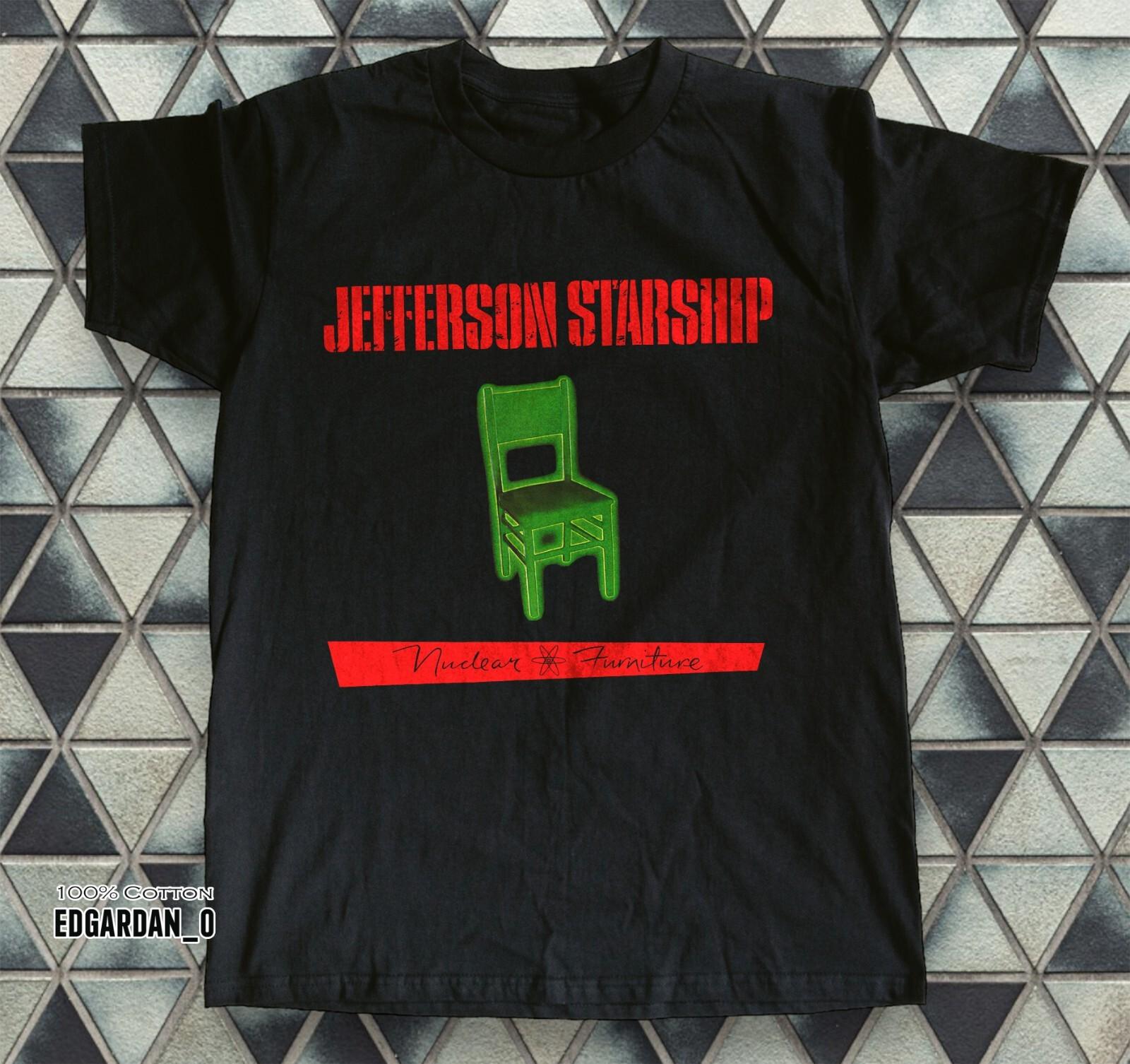 Jefferson Starship - Nuclear Furniture 8 Album Black Unisex T-shirt S-5XL S