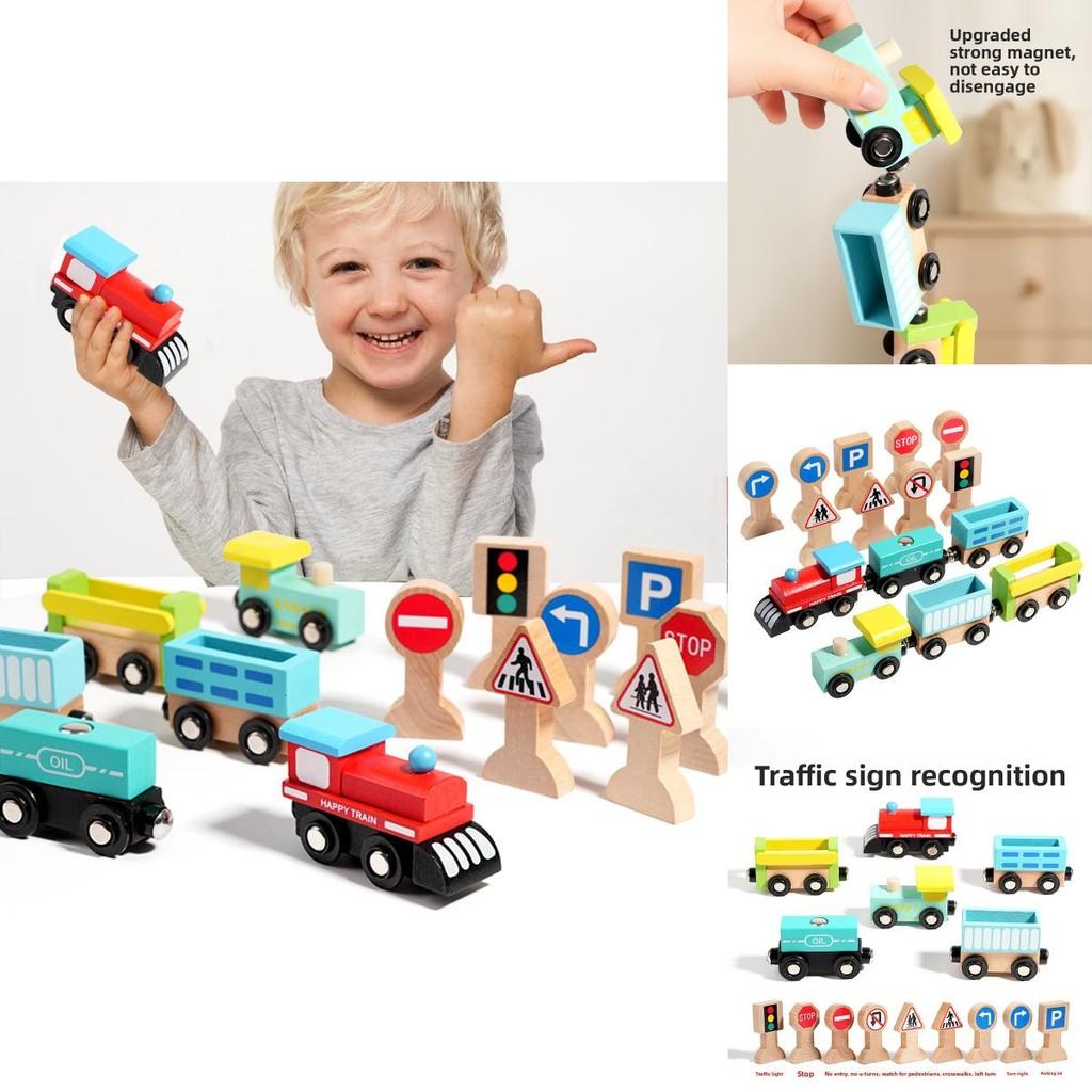 Wooden Toy Train Track Set With Diy Assembly For Kids Educational Play