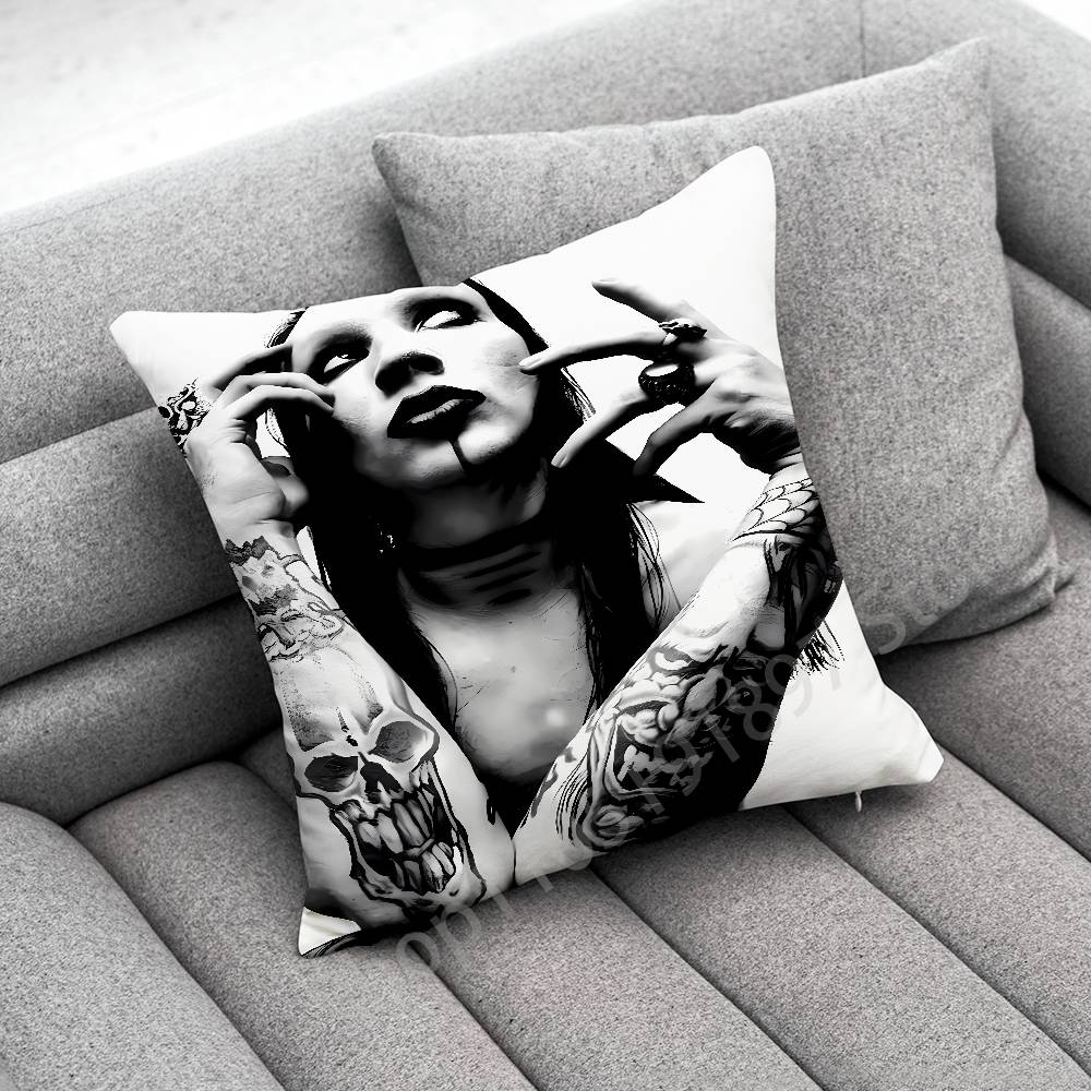 M-Marilyn M-Manson Antichrist Superstar Povlak na polštář Pro 50x50cm 30x30cm 45x45cm 40x40cm Čtvercový povlak na polštář