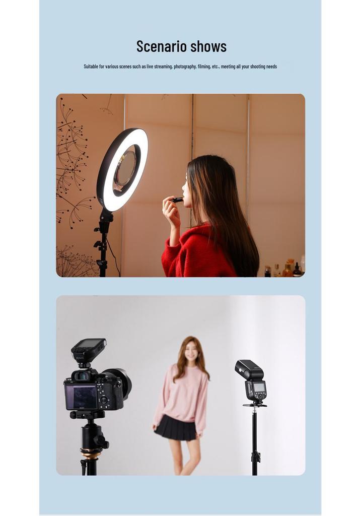 2.5m Portable Photography Tripod Stand with Reinforced Spring for Flash & Live Streaming