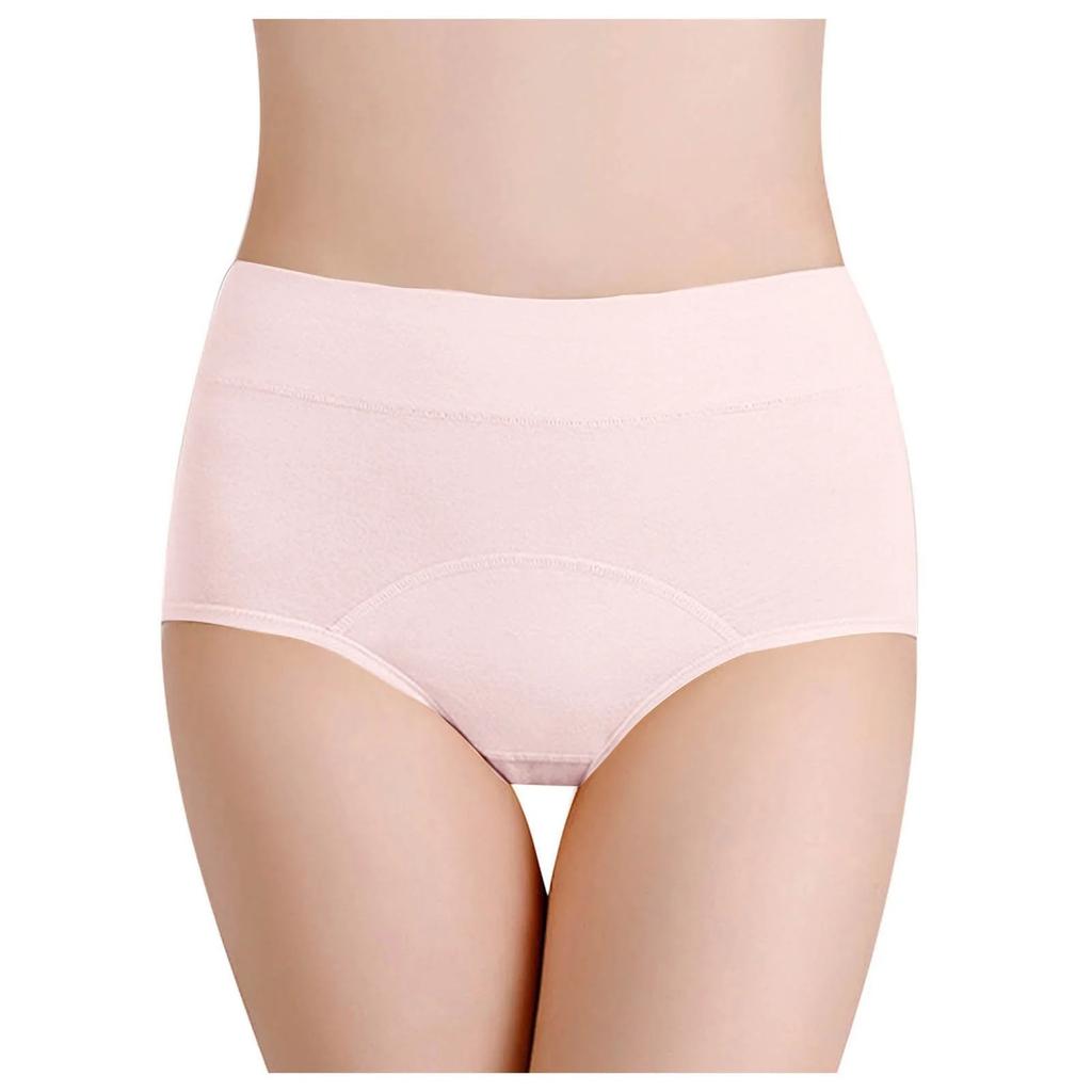 4 Pack High Waist Menstrual Underwear Leak Proof Cotton Briefs
