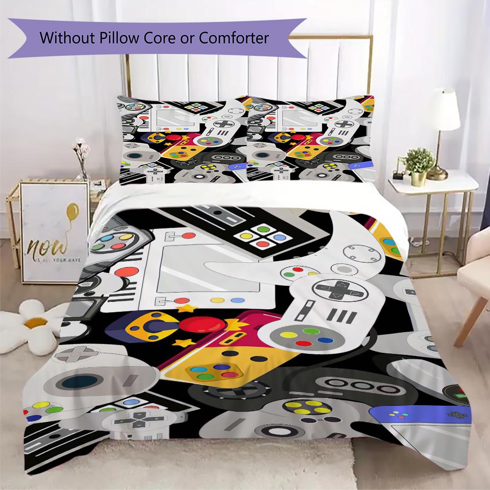 

1PC Game Theme Bedding Quilt Set Quilt Cover Pillowcase Home Decoration Birthday Gift (1 * duvet cover + 2 * pillowcase, without core)A6 135x200cm