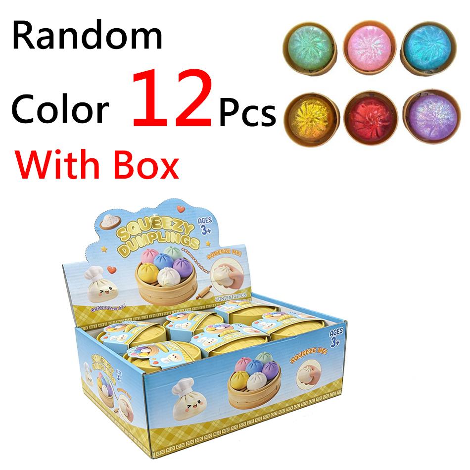 Hot Glitter Dumpling Glitter Dumpling Squishy With Box Dumplings Sensory Squeeze Toy For Stress Relief Toy Funny Creative Gift
