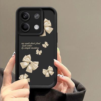 Miękkie matowe etui TPU z nadrukiem kokardki dla Xiaomi 14T Pro 13T Poco F6 X6 X5 Redmi 13C Note 13 12 Pro 11 Jednokolorowe wstrząsoodporne etui na telefon z ochroną obiektywu