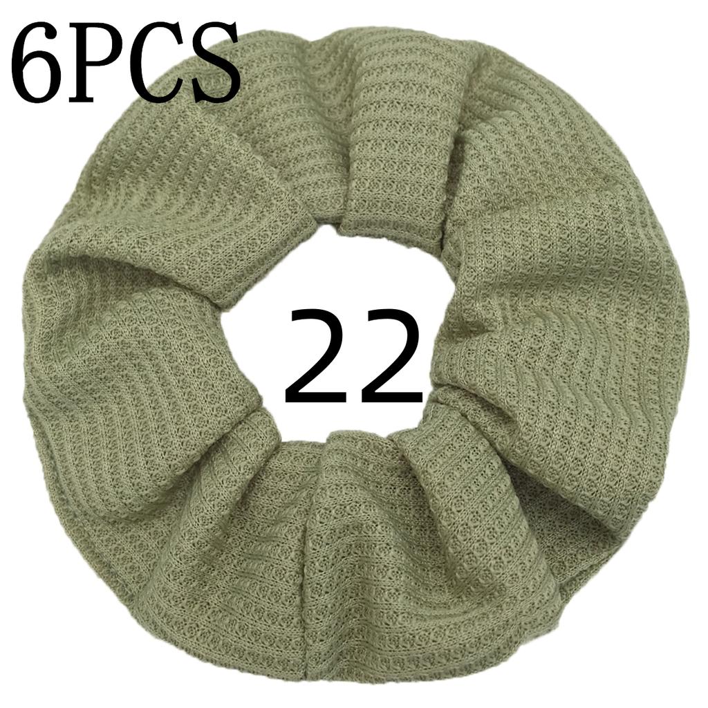 6pcs/lot Candy Color Scrunchies Elastic Hair Band Women Girls Ponytail Holder Rubber Accessories Waffle fabric