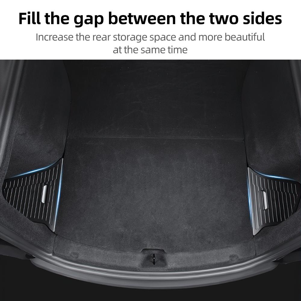 Seitenaufbewahrungsbox für den Kofferraum für Tesla Model Y Juniper 2025 2026-UP Abdeckung Matte Trennwand Stauraum Organizer Zubehör