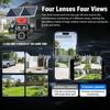 4G Solar Camera with Lifetime Free Data, Low Power, All-Day Recording, 4-Lens, No Network or Power Needed