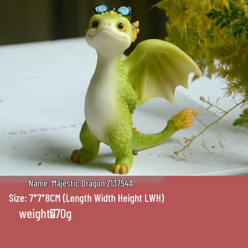 Adorable Cartoon Dragon Resin Ornament - Dinosaur Figure Gift for Friends & Teachers
