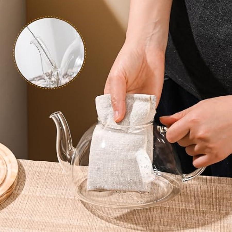 

Стеклянный чайник 1300 мл 44 унции Стеклянный чайник, безопасный для плиты, со съемным заварником из нержавеющей стали для рассыпного чая, горячей воды, воды со льдом, сока B United States