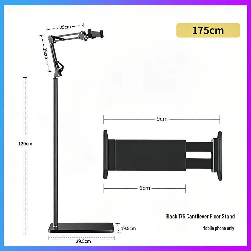 Soporte Cantilever Ajustable de 170 cm de Pie para Teléfono y Tableta para Mesita de Noche o Sofá