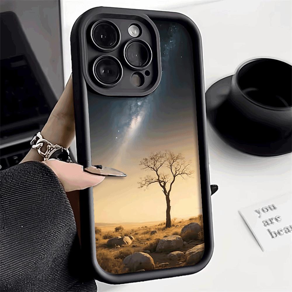 Shockproof Phone Case For Xiaomi Redmi Note 14 13 12 11 10 9 8 7 Pro/Plus Anti-Drop Protect Lonely Starry Sky Tree Protect Cover