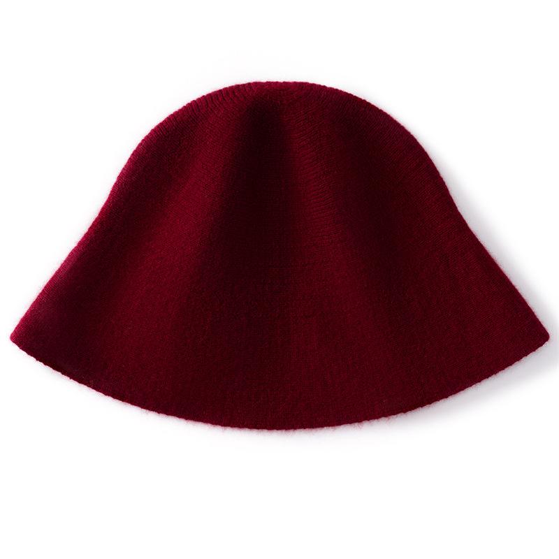 Soft Waxy Cashmere Hat Autumn and Winter New Women's Casual Ear Protection Stack Hat Fashion Knitted Hat Solid Color Bucket Hat