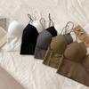 Spring and Summer Products Small Halter Vest With One Piece Fixed Cup Chest Binding Outside Wear Soled Strapless