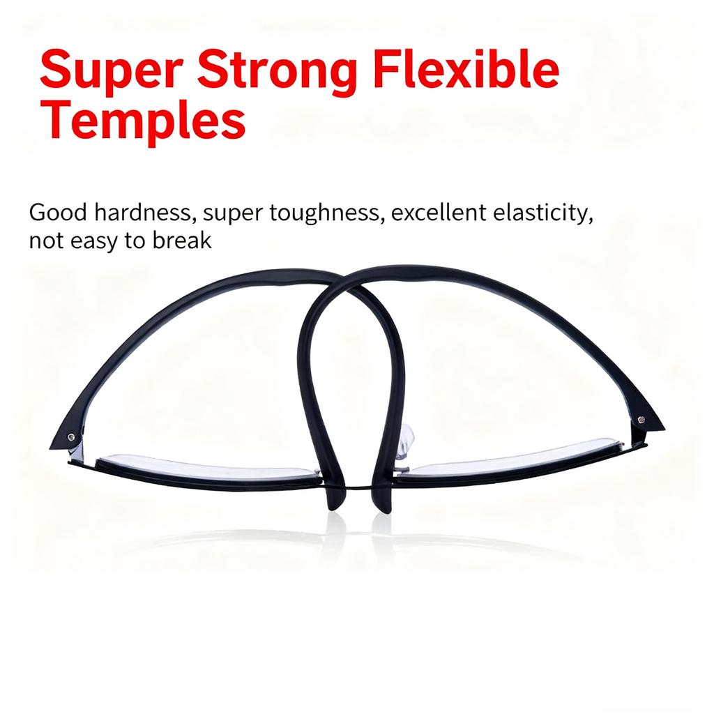 Progressive Multifocal Reading Glasses Blue Light Blocking Half Frame Bifocal +1.00 to +4.00 for Men Women Presbyopia Eyeglasses