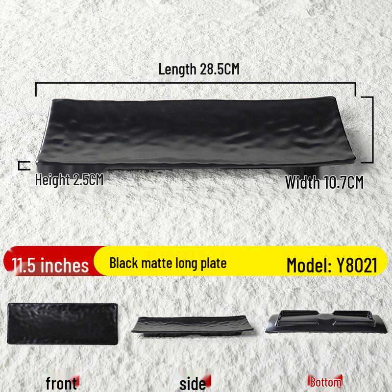 Matte Black Melamine Plate for Hot Pot, BBQ, or Kebab Shops