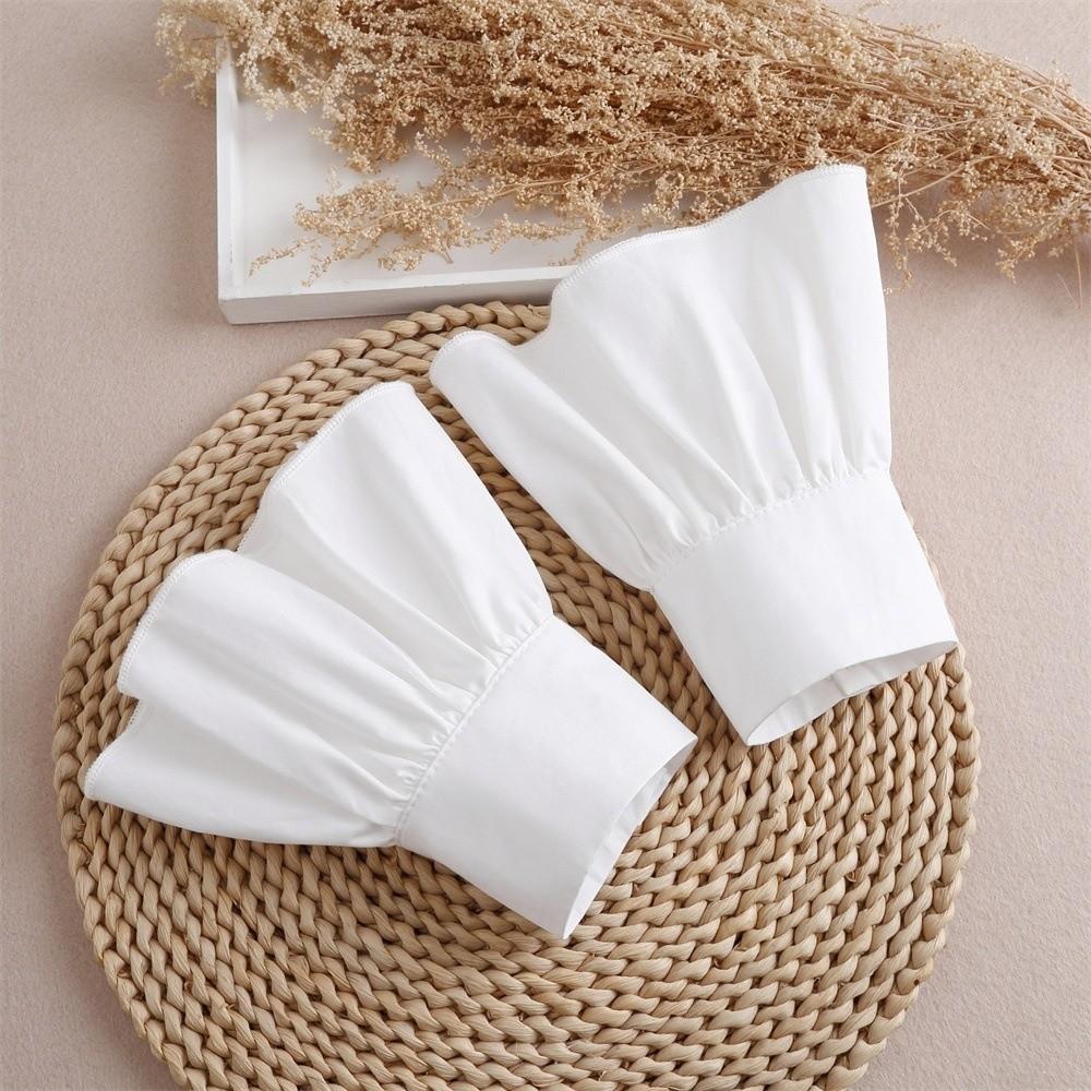 Ruffles Pleated Fake Sleeves Chiffon Fake Flared Sleeves Hand Wrist Cuffs Blouse Wrist Warmers