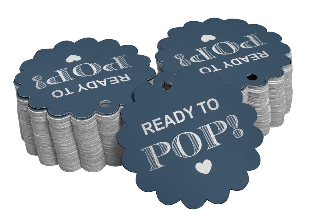 Inkdotpot Ready To Pop Baby Shower Bottle Tag Real Gold Foil Favor Hang Tags Pack Of