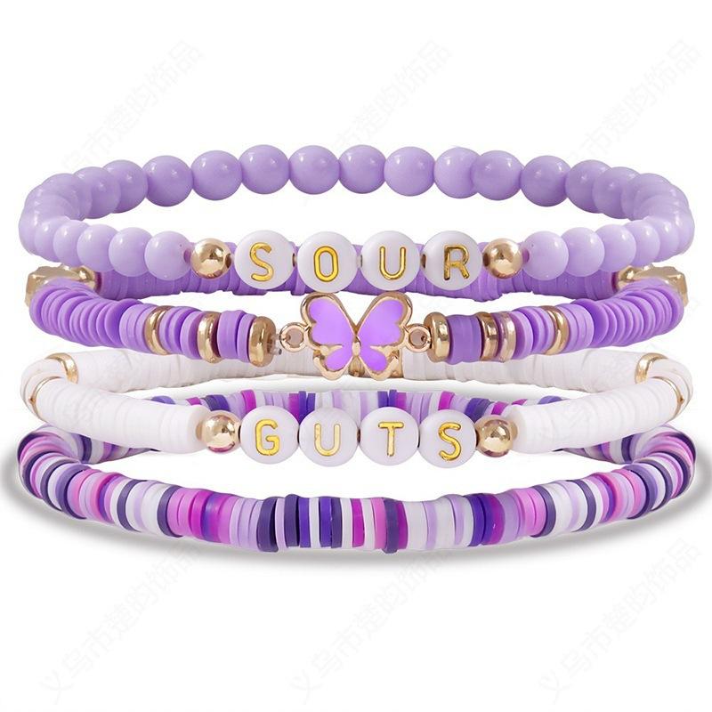 American Independence Day Women's July 4th USA8 Soft Pottery Stackable Set Jewelry Bracelet Bracelet