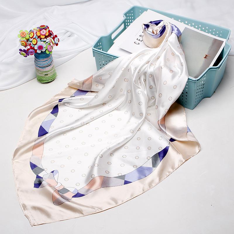 Wave headscarf women's artificial silk scarf 90 large square scarf satin shawl scarf