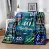 Happy 40th Birthday Celebration Blanket Soft & Cozy Suitable for Bed Office Seaside for All Seasons Modern Gifts For Family Or Friends