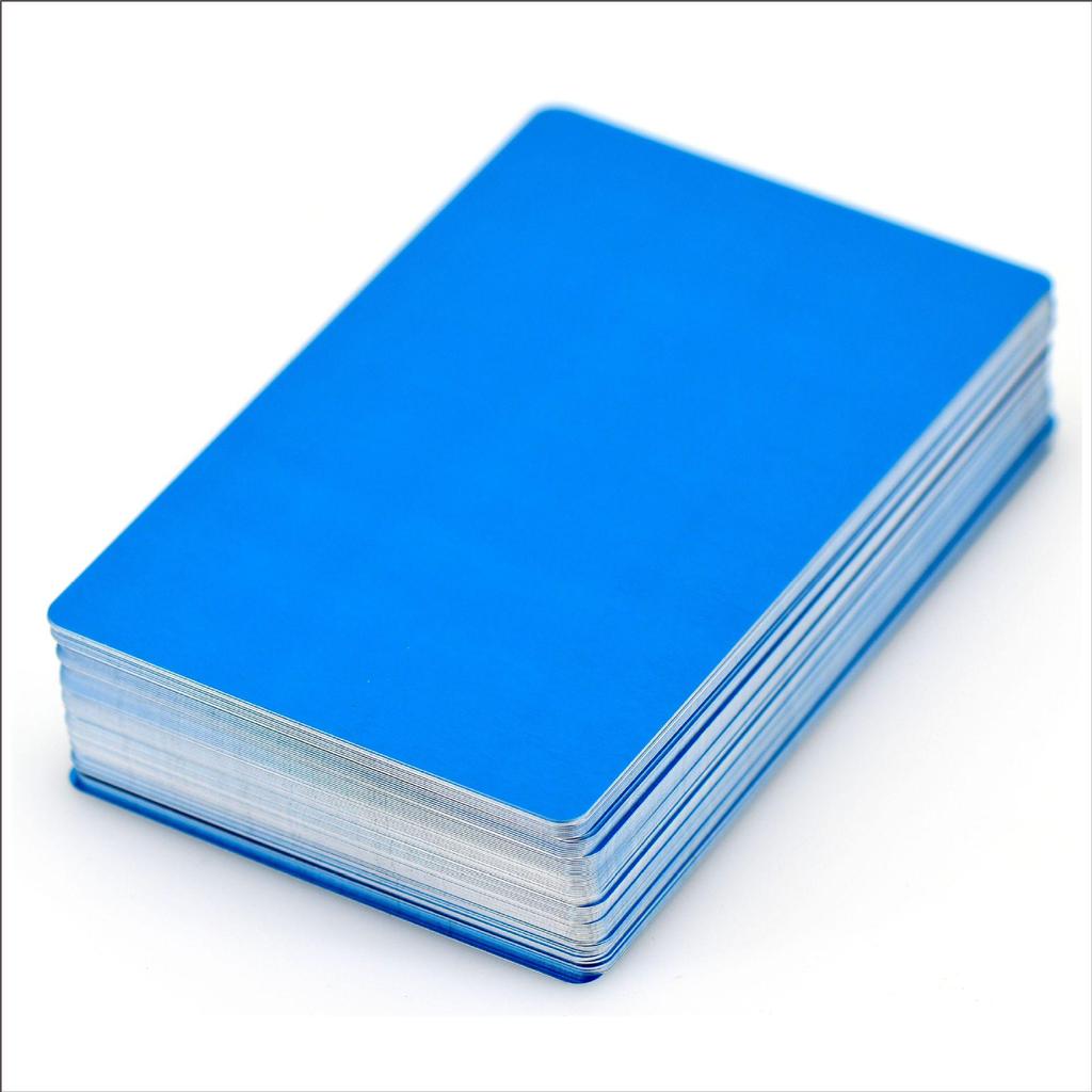 50-Piece Set of 0.45mm Thick Multi-Color Aluminum Business Card Sheets for Laser Engraving