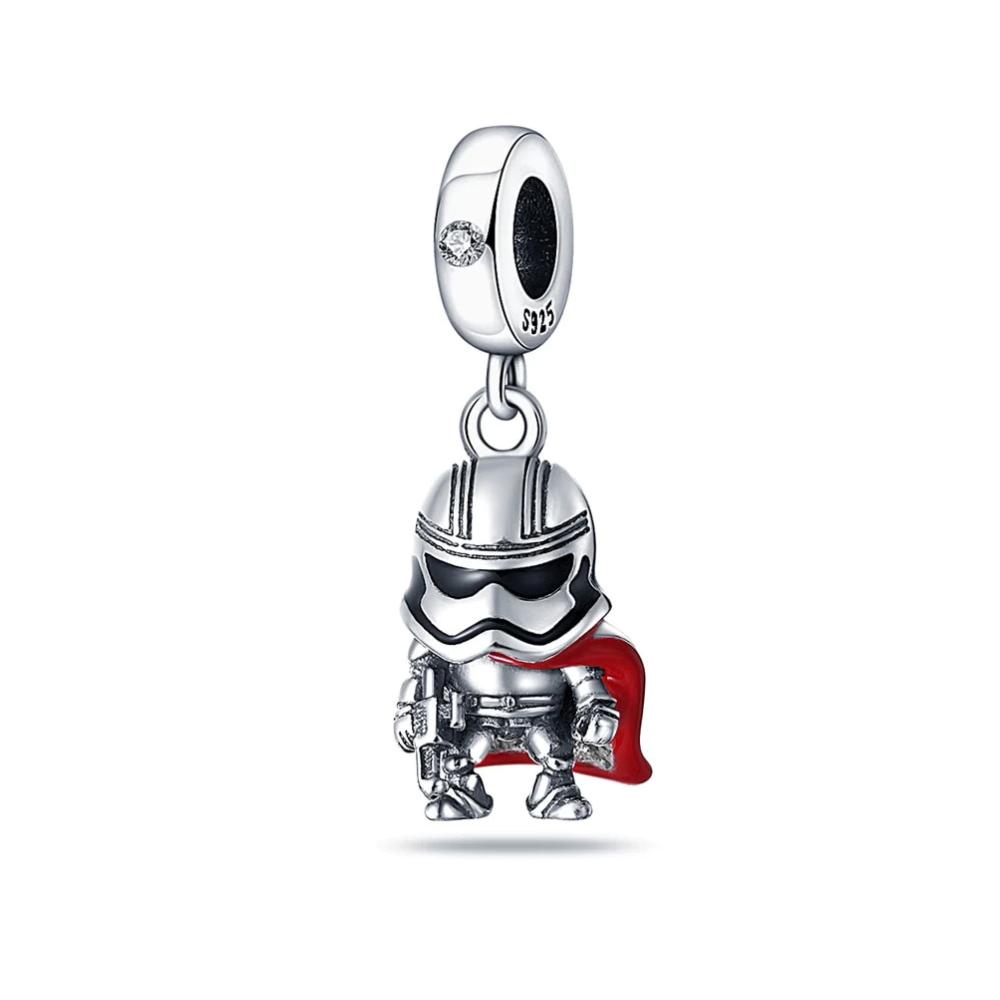 New 925 Silver Alien Warrior Spaceship Shield Charm Pendant Suitable For Bracelet Diy Exquisite Jewelry