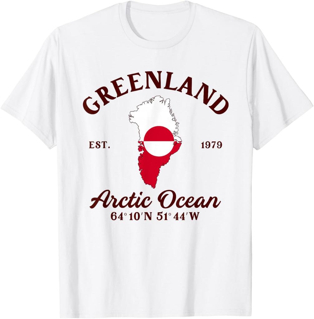 Greenland Map Flag Travel Souvenir Greenlandic Pride Roots T-Shirt