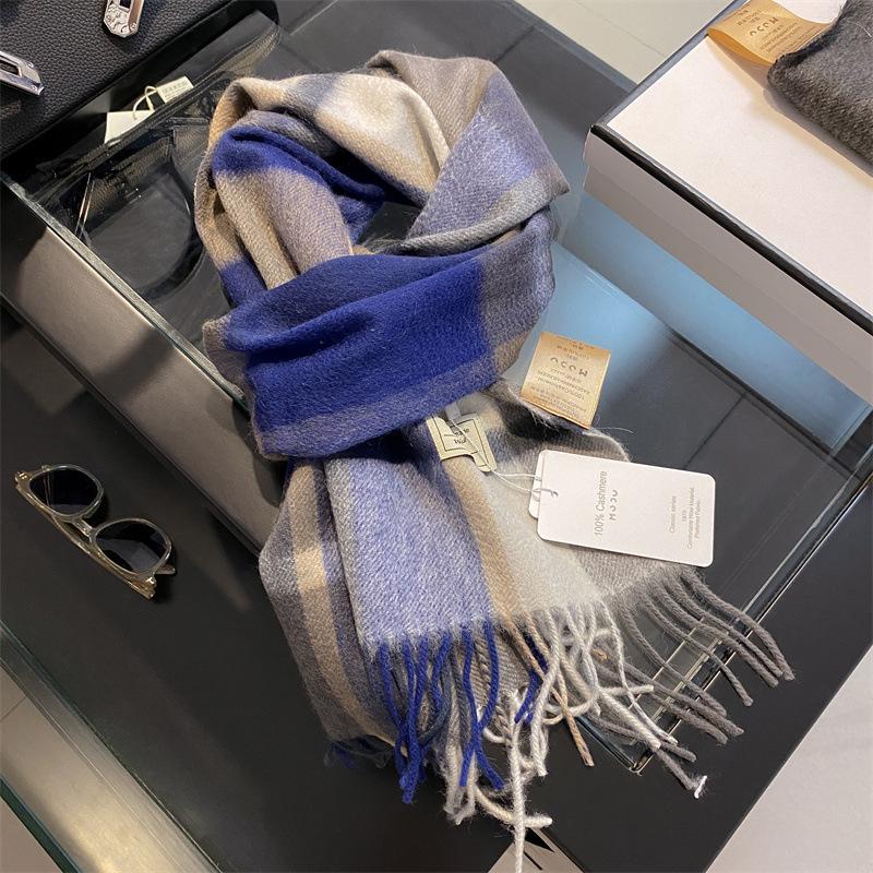Cashmere Scarf Women's Long Autumn and Winter Plaid Scarf Birthday Gift for Men and Women