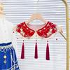 Girl False Collar Embroidered Chinese Ancient Shirt Shawl Wrap for Carnivals