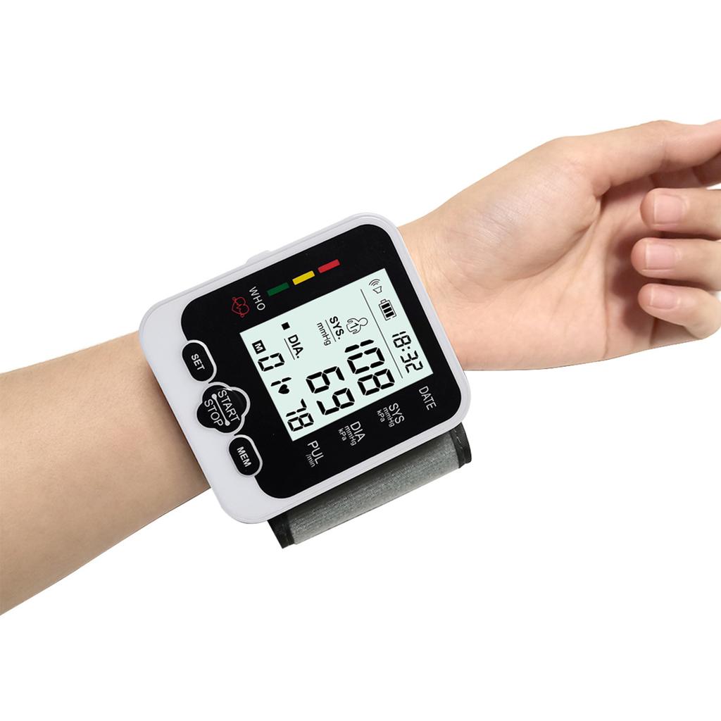 Automatic Voice Broadcast Wrist Blood Pressure Monitor LCD Screen Blood Pressure Detector