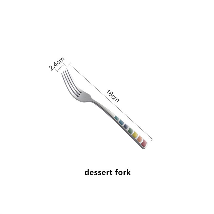 

Цветной эмалированный набор в западном стиле, нож, вилка и ложка для домашнего использования, нож и ложка из нержавеющей стали для взрослых, детская вилка
