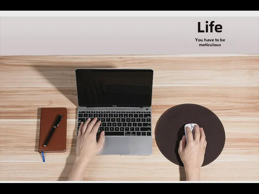 Thick Crazy Horse Leather Desk Pad: Genuine Non-slip Mouse Pad & Laptop Mat