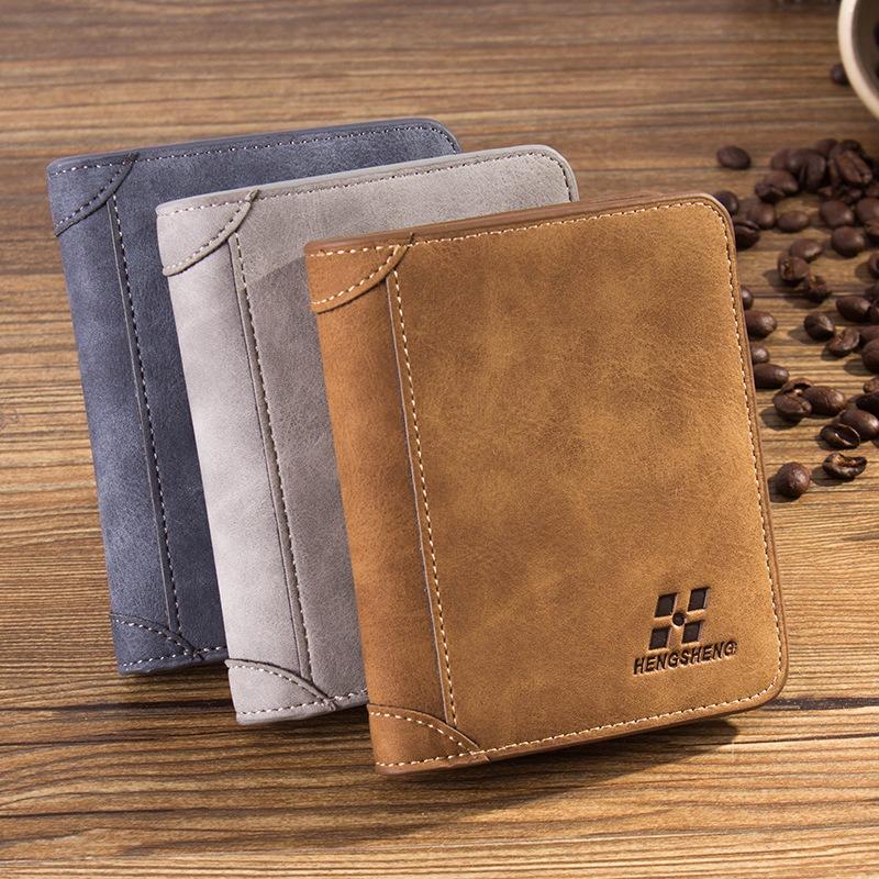 Men's Wallet Short Retro Vertical Wallet